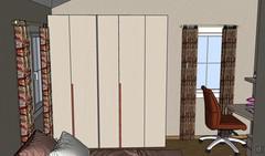 Chambre à coucher design 3D - vue de l'armoire